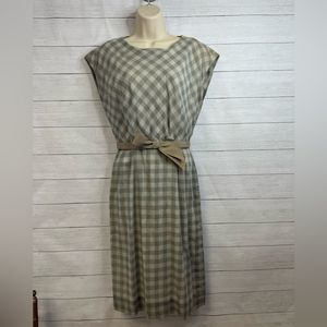 Vintage 1950s Lorch of Dallas Gingham Belted Midi Dress 💗